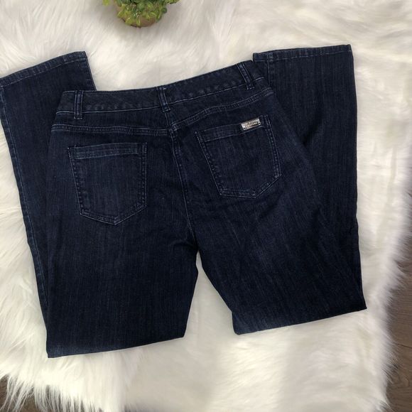 Dana Buchman Signature Jeans Womens 10 Stretch Boot-Cut Deep Dark Blue B… - Picture 6 of 14